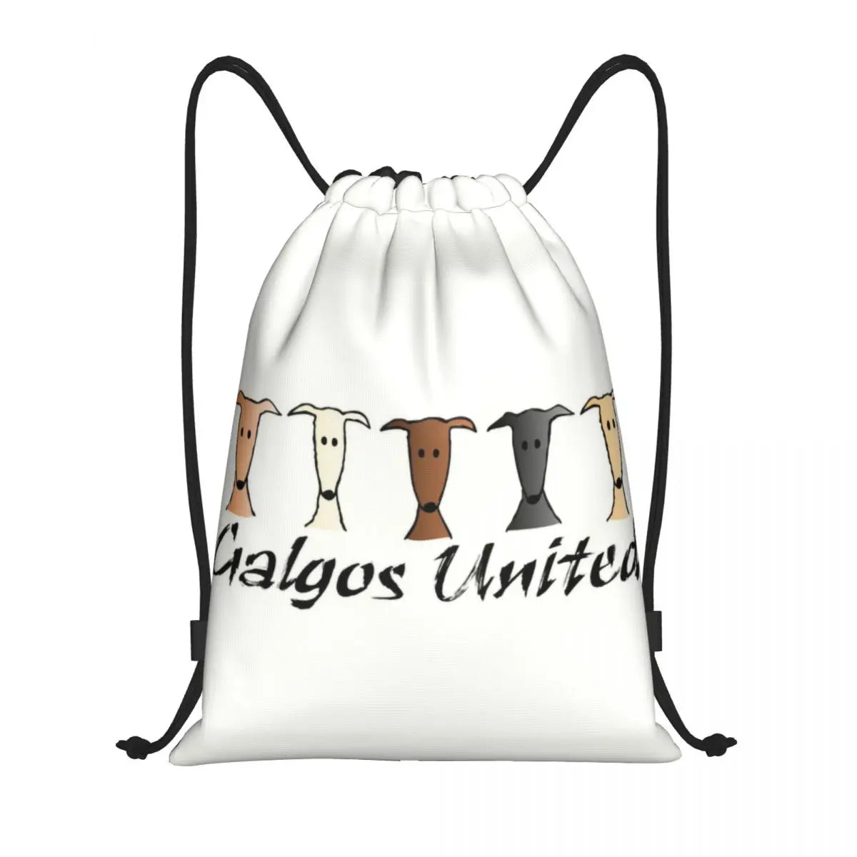 White Galgos Drawstring Bag Men Women Foldable Gym Sports Sackpack Whippet Greyhound Hound Dog Shopping Storage Backpacks