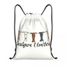 White Galgos Drawstring Bag Men Women Foldable Gym Sports Sackpack Whippet Greyhound Hound Dog Shopping Storage Backpacks