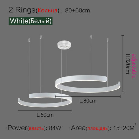 Ceiling chandelier Pendant light Chandeliers for dining room LED Bedroom living room nordic home decor Modern Round ring lamps