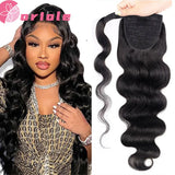 Straight Ponytail Human Hair 8-32 Inches Machine Made Magic Wrap Around Clip In Ponytail Remy Brazilian Human Hair Extensions