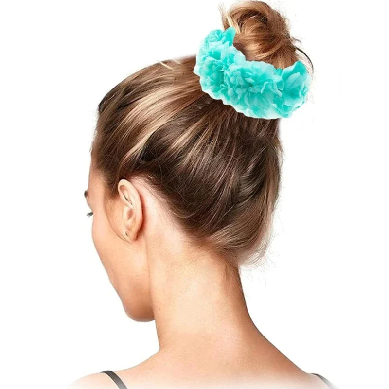 Flower Hair Tie Flower Hair Scrunchies For Women Flower Ponytail Holder Rose Scrunchies Hair Rope Elastic Hair Tie