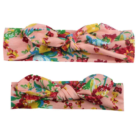 2Pcs/Set Mom & Baby Headbands Mother Newborn Turban Headwear Bows Hairband Floral Parent-Child Hair Accessories Girls Hairband