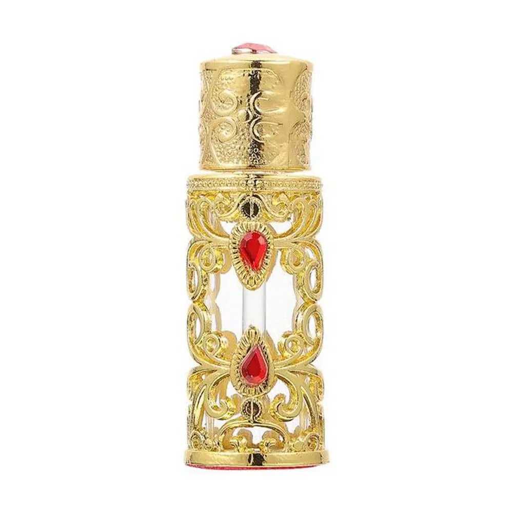 1Pc Middle Eastern Perfume Bottle Vintage Aromatherapy Fragrance Bottle Essential Oil Bottle Gold Plating Perfume Bottle