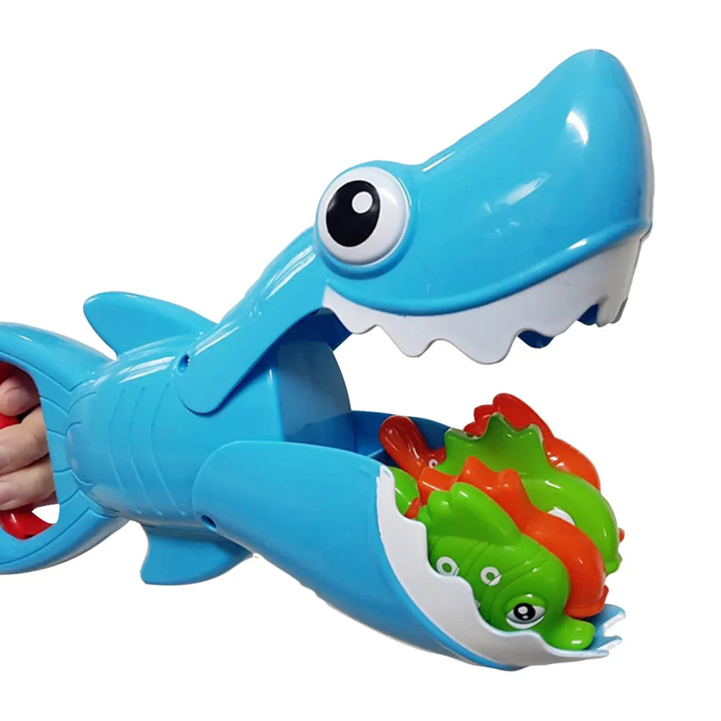 0-3Y Funny Shark Bath Toy for Boys Girls Catch Game with 4 Fishes Bathtub Interactive Bathing Puzzle Fishing Water Toy