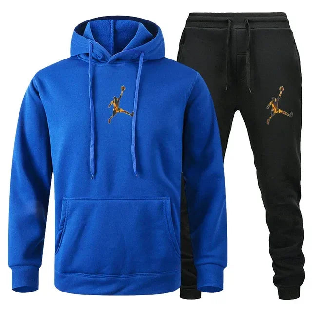 Spring and winter men and women can pullover hoodie + jogging pants two-piece hip hop sportswear suit fashion trend