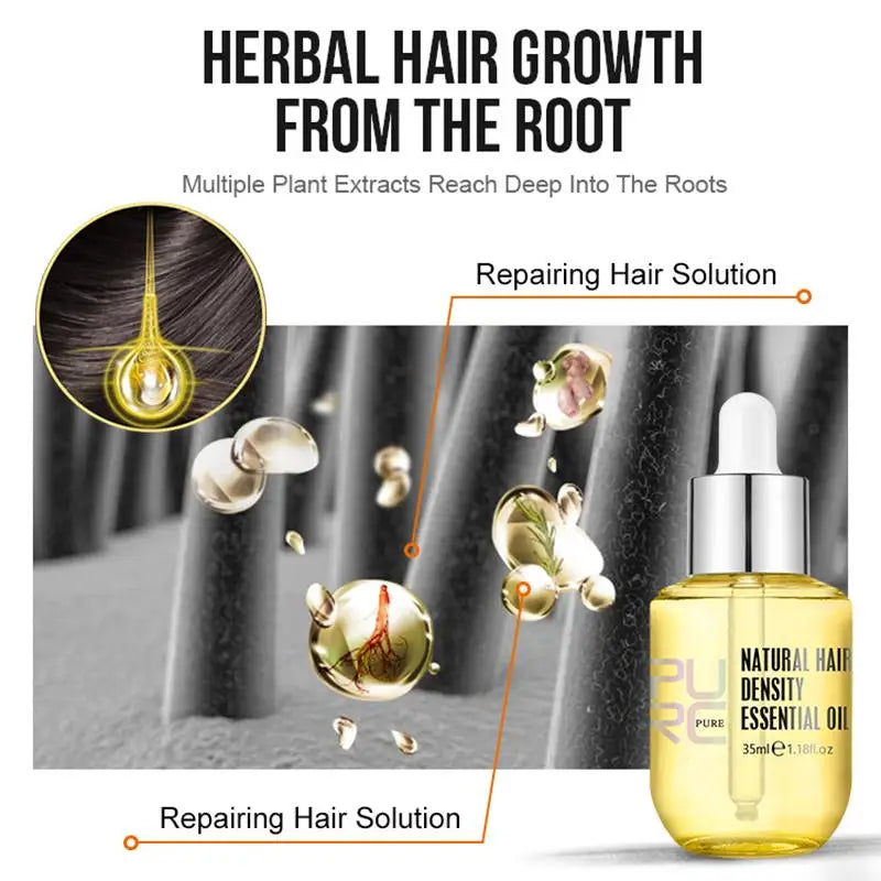 PURC Hair Growth Products for Men Women Ginger Anti Hair Loss Care Oil Fast Regrowth Thicken Scalp Treatment Hair Care