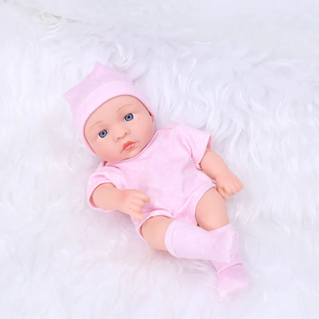 20CM Reborn Baby Doll Toddler Real Soft Touch Mini Soft and Full Body Silicone Reborn Toddler Doll lifelike Newborn Doll Toys