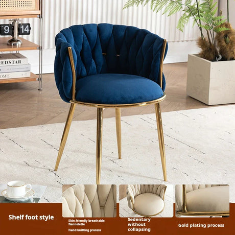 Living room velvet Armchair Fashion Design coffee chair Bedroom makeup chair back lift swivel Nail dressing chair home furniture