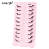 Half Eye Lashes 2/20 Boxes Natural Long Wholesale 3D Mink Lashes Clear Band Eyelash Extensions Makeup Tools Faux Cils maquillaje