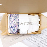 Viola Design Gift Box Hot Solid Floral Cotton Sock Necktie Set Clip Cufflinks Pin Hanky Men Wedding Party Daily Cravat Accessory