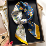 2023 Fashion Wraps Satin Hijab Luxury Square Scarf for Women Hair Bands Ribbon Headband Silk Shawl Neckerchief Female Bandana