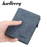 New Short Men s Slim Card Holder PU Leather Male Men's Wallet Frosted Short Ticket Tolder Multi-card Coin Purse