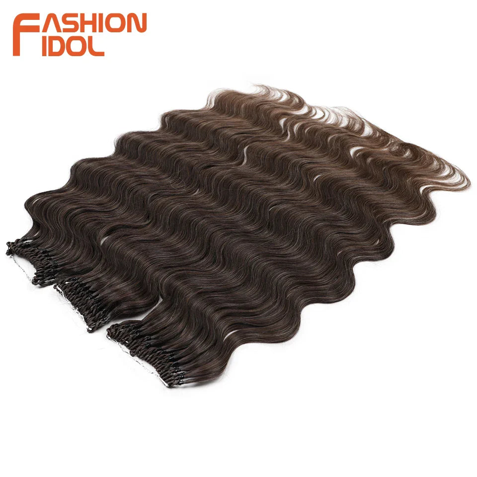 FASHION IDOL 24 Inch Body Wave Crochet Hair Synthetic Goddess Crochet Braids Natural Wavy Ombre Blonde Braiding Hair Extensions