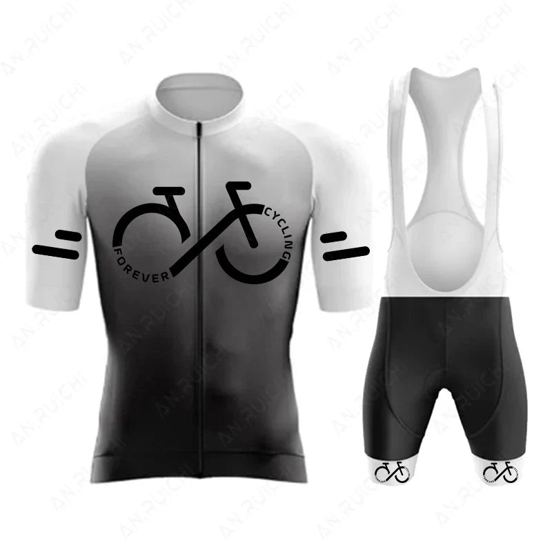 Cycling Jersey Set 2023 Summer Ropa Ciclismo Men's Bicycle Cycling Clothing Gradient Color Mountain Bike Jersey Sportswear Suit