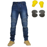 Men Jeans Collection Classic Denim UGB06 PK718 PK719 Zip Motorcycle Pants  Pantalones Motocicleta Hombre Featherbed Jeans Gears