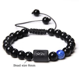 Handmade 12 Zodiac Sign Constellation Horoscope Beads Braided Bracelet Natural Stone Beads Bracelet Birthday Gift for Women Men