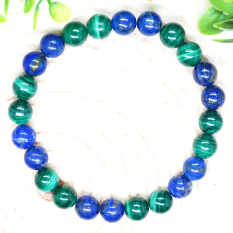 Ruberthen 8 MM Natural AAA Grade Malachite Lapis Lazuli Bracelet Mens Energy Anxiety Relie Wrist Mala Best Birthday Gift