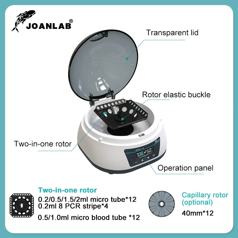 JOANLAB Laboratory Centrifuge Digital Plasma Centrifuge Mini Centrifuge Machine For 0.2/0.5/1.5/2ml Test Tube 4000 rpm 7000 rpm