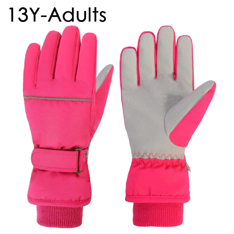 High Quality Kids Ski Gloves Winter Snowboard Snow Children Glove for Boys Girl Waterproof Thicken Mittens Keep Finger Warm 2023