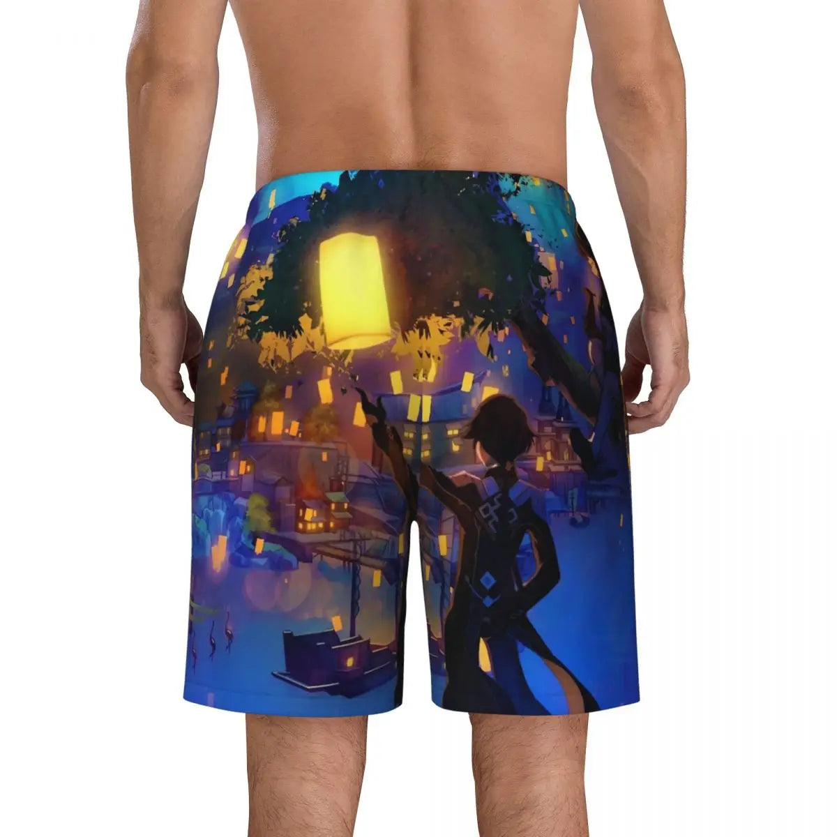 Genshin Impact Board Shorts Summer Anime Print Running Beach Short Pants Men Breathable Classic Custom Large Size Beach Trunks