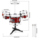 Kids Drum Set Musical Toy Drum Kit for Toddlers Jazz Drum Set with Stool, 2 Drum Sticks, Cymbal and 5 Drums Musical Instruments