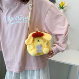 New Kawaii Sanrio Backpack Kuromi Cinnamoroll Pompompurin My Melody 산리오 Cute Plush Toys Women Bag Girls Christmas Birthday Gifts