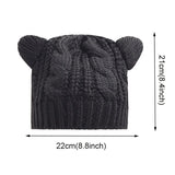 Solid Color Warm Cat Ear Knitted Hats Crochet Lugs Anime Beanies Women's Winter Hat Gilrls Kawaii Bonnet Femme Wool Cap