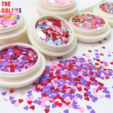 TCT-063 Valentine's Day Mix Heart Glitter Nail Art Decoration Cosmetics Makeup Facepaint  Body Art Glitter Nail Salon Decoration