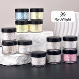 10g/Bottle UV Light Sensitive Changing Color Nail Art Glitter Powder Laser Nail Sequins DIY Jewelry Making Accessories