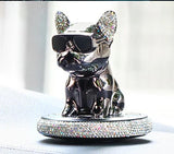 Car Ornament Metal Shake Head French Bulldog Diamond Fragrance Purified The Car Inside Air Condition Accessories Interior Woman