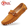 YRZL Loafers Men Big Size 48 Soft Driving Moccasins High Quality Flats Genuine Leather Shoes Men Slip-on Suede Loafers for Men