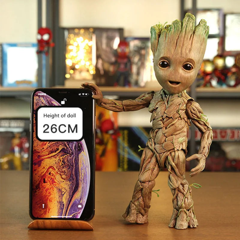 The Avengers Disney Groot Little Tree Man Anime Movie Character Modeling Figure Movable Joint Model Cute Children Holiday Gifts