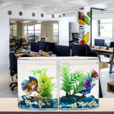 Acrylic Guppy Fish Tank Two-part Aquarium Betta Small Fish Tank Landscaping Transparent Aquarium Hatching Breeding Isolation Box