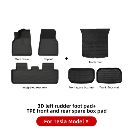 YZ Past Tesla Model 3 Y Highland Floor Mat Bagage Mat 2017 to 2024 Vier Seizoenen waterdichte 3D Vloer  Liner