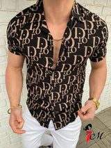 European and American Brand Hawaiian Men's Printed Short Sleeved Shirt, Loose and Breathable Oversized Top, Summer Clothing