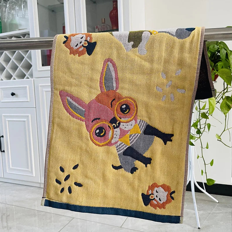 Three Layers Of Gauze Children's Towel Breathable Baby Cute Little Towel Soft Cotton Washcloth Handkerchief Absorbent Face Towel