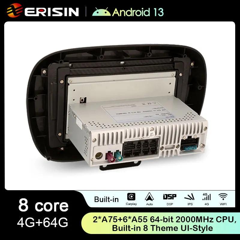 Erisin ES8950F IPS CarPlay Auto Android 13.0 Car Multimedia System For Fiat 500X Stereo GPS Navi DSP WiFi 4G LTE Bluetooth 5.0