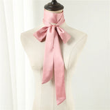 Long Silk Skinny Scarf Women Neck Hair Band Solid Printed Foulard Neckerchief Hairscarf Female Fashion  Handle Ties Ribbon