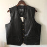 Men's Motorcycle Leather Vest Single Breasted Embroidered Sleeveless Jacket Punk Style Motorbike Waistcoat for Men Clothing