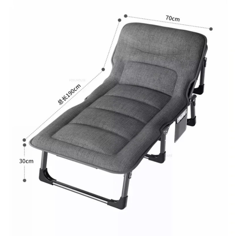 Bedroom Folding Beds Office Lunch Break Single Recliner Chairs Home Simple Outdoor Portable Camp Bed Adult Nap Artifact