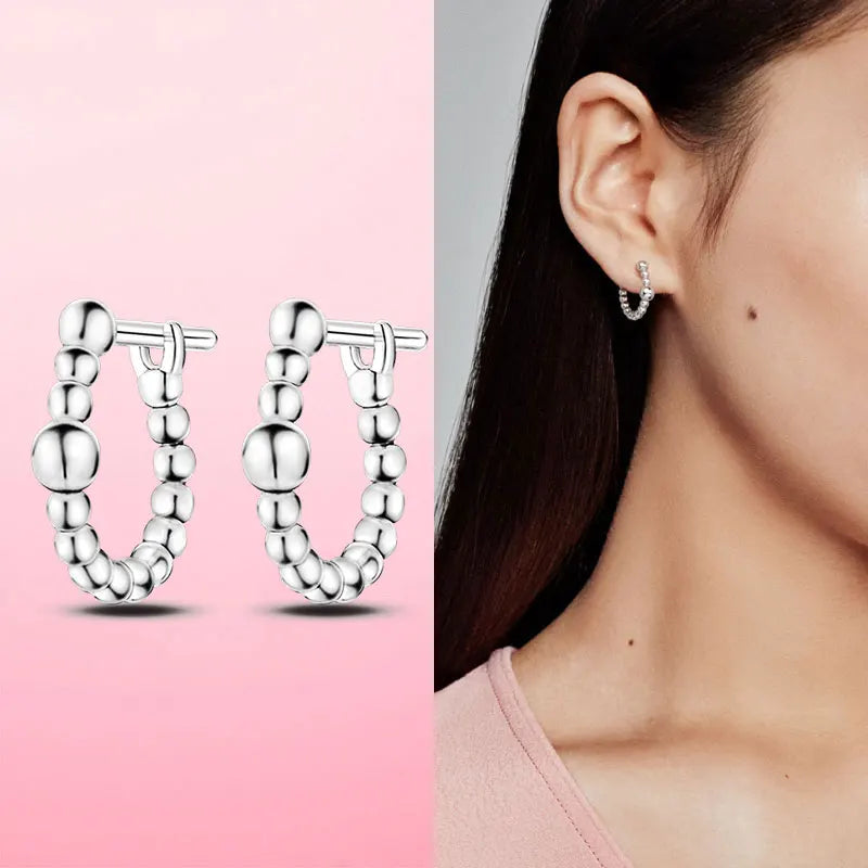 Earrings 925 Silver Asymmetrical Heart Hoop Earrings for Women Fashion Trendy Sterling Silver 925 Earring Original Jewelry Gift