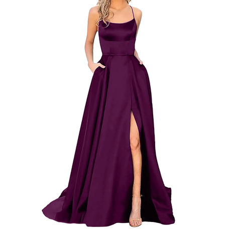 Women Dress Elegant Vintage Ladies Backless Long Dresses Wine Party Prom Wedding Floor Length Evening Dress For Women