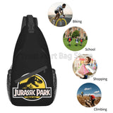 Jurassic Park Sling Bag for Women Men Crossbody Shoulder Bags Casual Sling Backpack Chest Bag Travel Hiking Daypack for Outdoor