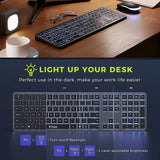 Jomaa Full-Size Backlight Wireless Keyboard and Mouse Combo for Laptop PC USB Silent Click Keyboard Mouse Set Rechargeable Spain