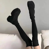 Autumn Winter Women's Over The Knee Sock Boots 2023 Stretch Knitted Thick Heels Long Boots Woman Slip on Platform Shoes