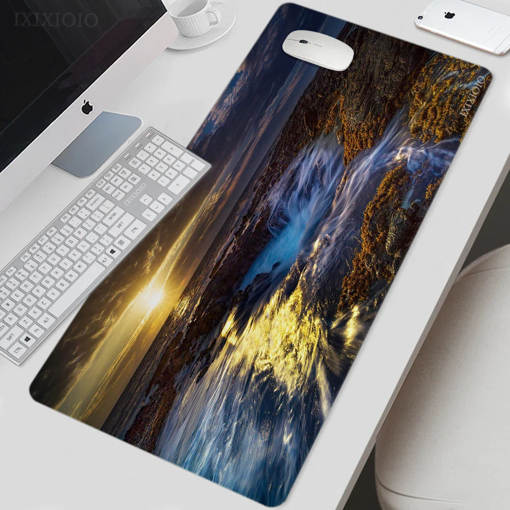 Mouse Pad Gaming Ocean Sea XL Large HD Mousepad XXL keyboard pad Natural Rubber Non-Slip Office Accessories Mice Pad Table Mat