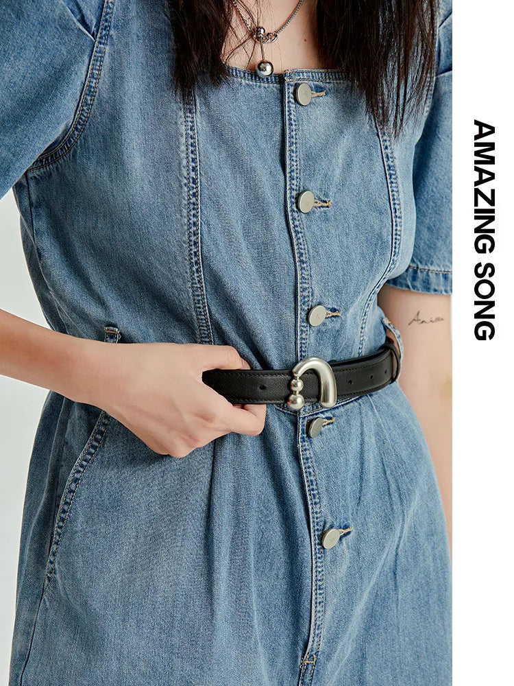 Amazing Song Metal Nail Buckle Belt Shirt Belt Women’s Belt Jean Waist Dress Belt Studs Belt Accessories