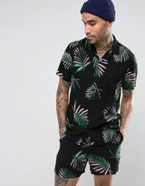 Men Hawaiian 2Pcs Sets Summer 3D Print Short Sleeve Shirt Beach Button Shorts Streetwear Shirt Holiday Men's Two Piece Suit