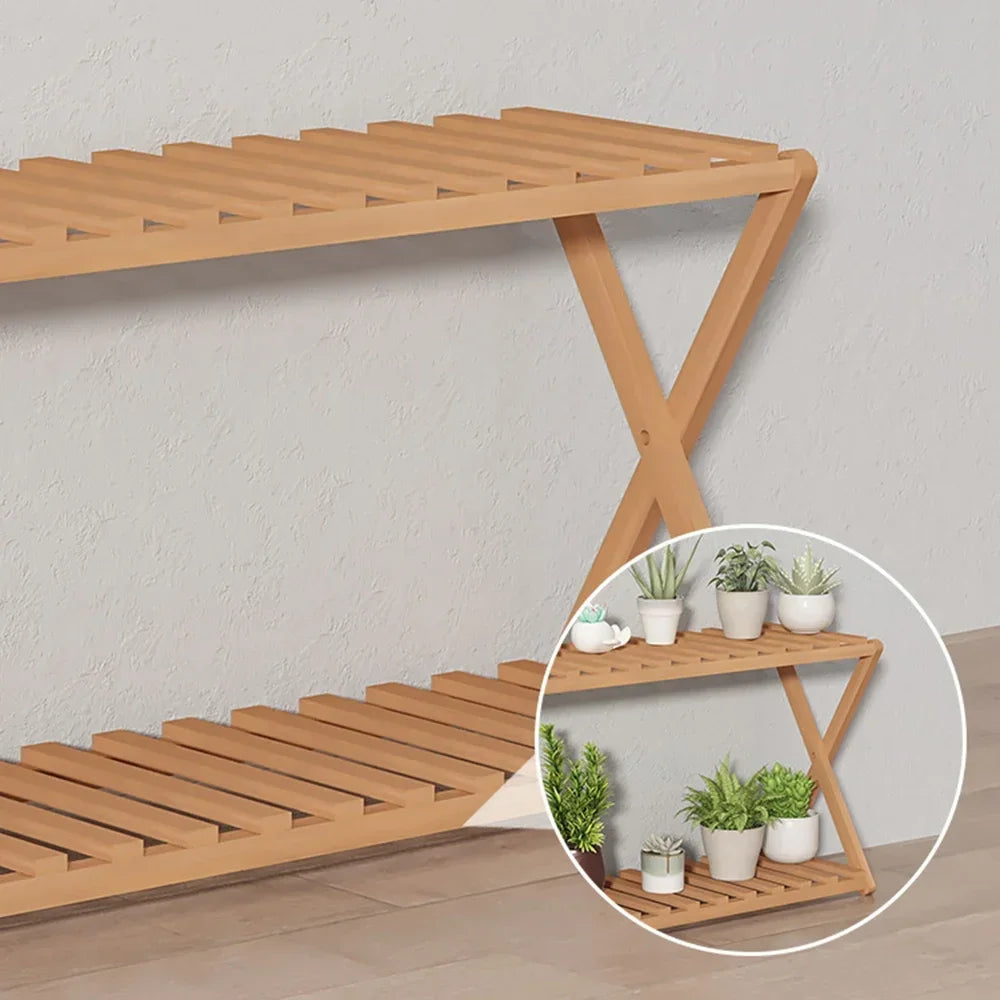 Wooden Multilayer Flowerpot Organizer Flower Holder Balcony Stand Pots Display Shelf Plant Stand Living Room Outdoor Furniture