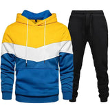 2023 New Fashion Mens Tracksuit Wear Stripe Hoodies+Sweatpants 2 Piece Set High Quality Autumn Winter Daily Casual Jogging Suit